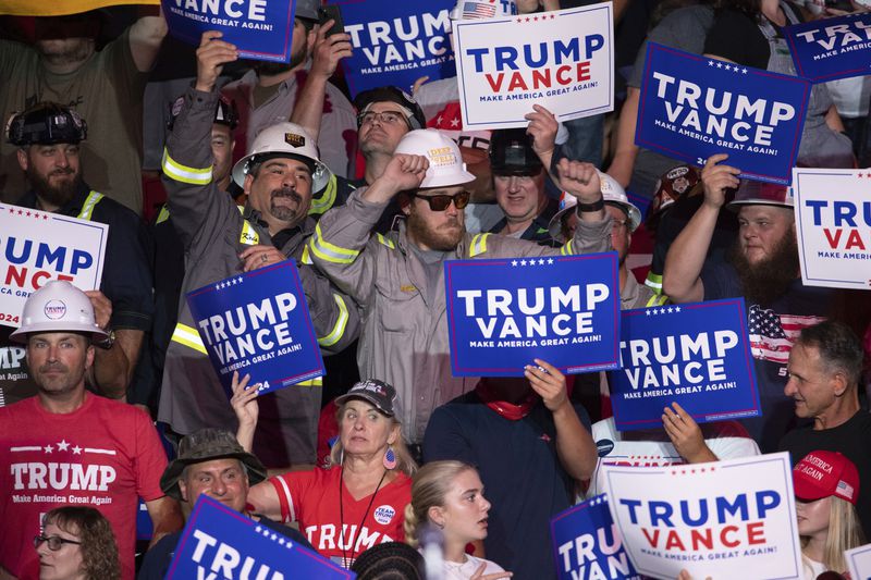 Supporters of former President Donald Trump, the Republican presidential nominee, turned out for a rally in Pennsylvania on Monday.