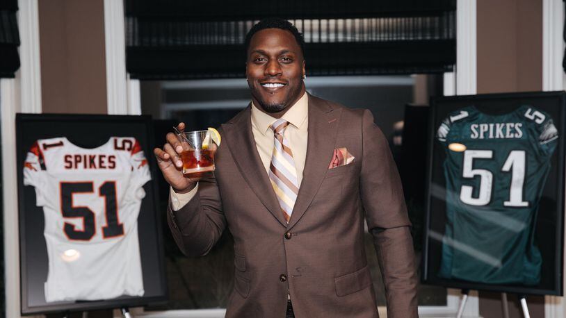 NFL great Takeo Spikes celebrates with friends ahead of Super Bowl 53