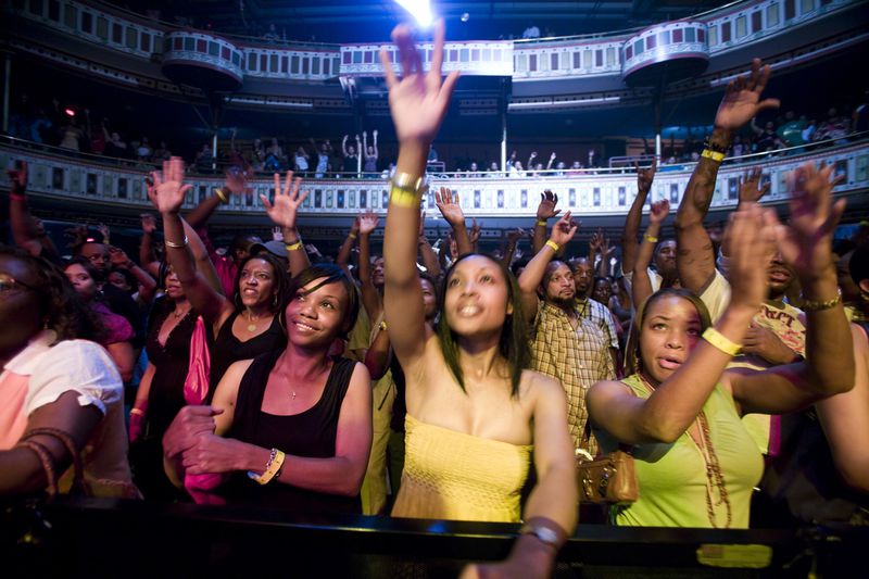 The crowd get their groove on at FunkJazz Kafé.