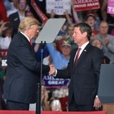 November 4, 2018 Macon - Things weren't always contentious between Brian Kemp and former president Donald J. Trump.  HYOSUB SHIN / HSHIN@AJC.COM