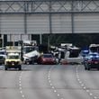 A fatal seven-car pileup on I-75 South shut down all lanes of the interstate in Atlanta on Friday afternoon.