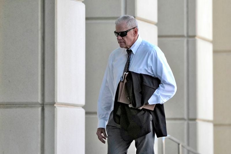 FILE - Federal prosecutor Joseph Ruddy arrives at the United States Courthouse Friday, Sept. 1, 2023, in Tampa, Fla. (AP Photo, File)