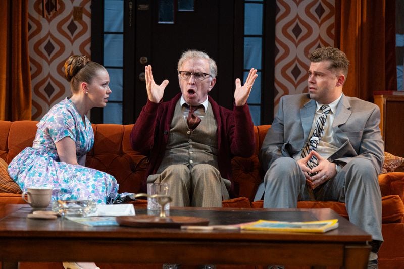 As the night progresses, (from left) Honey (Devon Hales), George (Steve Coulter) and Nick (Justin Walker) get to know each other in discomforting ways.
