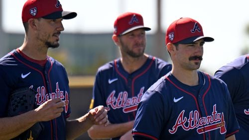 Charlie Morton and Chris Sale will join Spencer Strider (right) in Braves' starting pitching rotation.