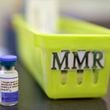 FILE - A vial of a measles, mumps and rubella vaccine sits on a countertop at a pediatrics clinic in Greenbrae, Calif., on Feb. 6, 2015. (AP Photo/Eric Risberg, File)