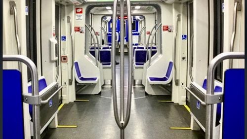 Saturday night on the Atlanta Streetcar, as photographed by urbanist Darin Givens.