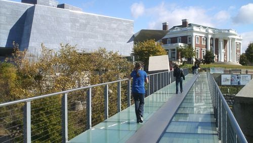 A glass walkway connects downtown to the Hunter Museum of American Art and the charming Bluff View Art District in Chattanooga. Contributed by Blake Guthrie
