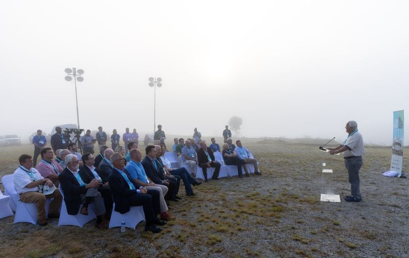 Georgia Public Service Commission Commissioner Lauren “Bubba” McDonald speaks at a ceremony at Plant Vogtle, in Burke County near Waynesboro, on Monday, July 31, 2023. The ceremony marked Unit 3 officially entering commercial service Monday. Unit 3 makes history as the first nuclear reactor built from scratch in the U.S. in more than three decades. (Arvin Temkar / arvin.temkar@ajc.com)