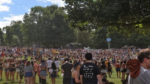 The crowds at Piedmont Park for Music Midtown in 2018. (Photo: RYON HORNE/RHORNE@AJC.COM)