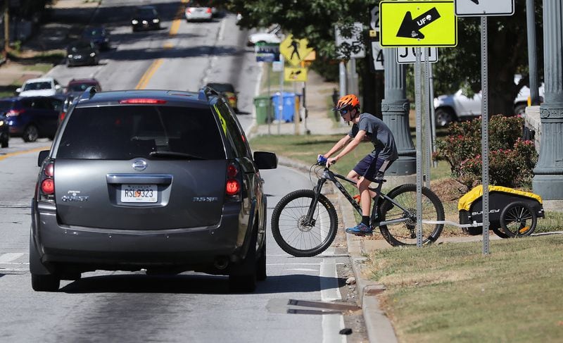 Atlanta Mayor Keisha Lance Bottoms on Wednesday announced a $5 million plan to triple the miles of protected lanes for bicycles and scooters on city streets. (Alyssa Pointer/alyssa.pointer@ajc.com)