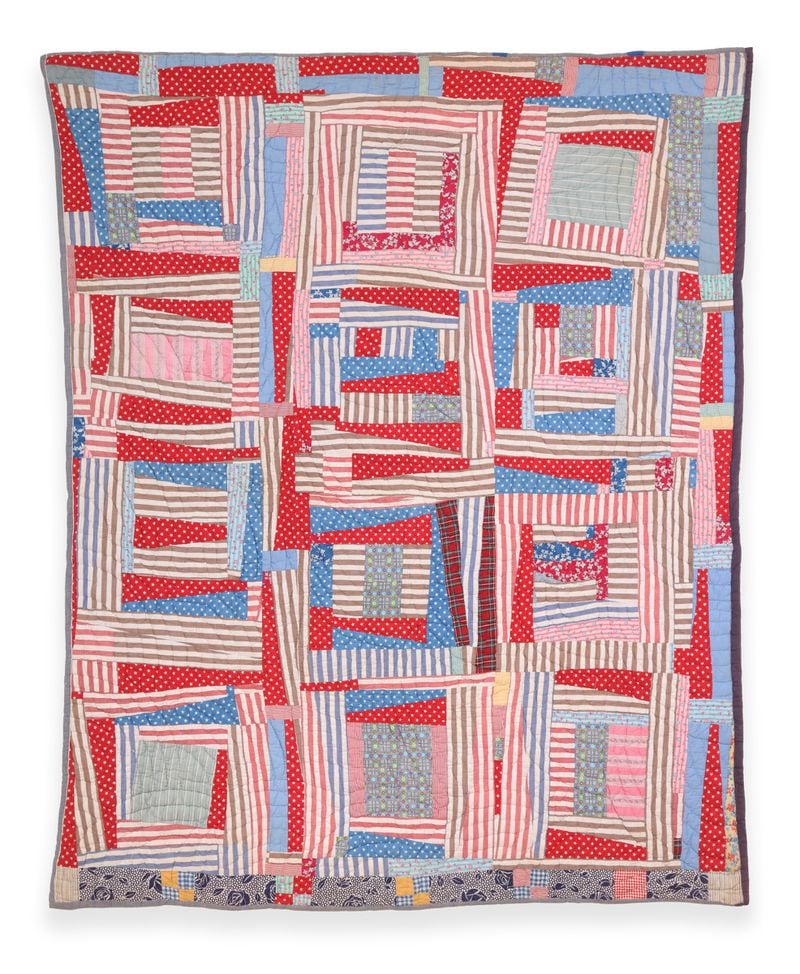 A common abstract quilting pattern "Housetop" is featured in a High Museum show centered on the use of abstraction in traditional quilt-making. Shown here: an unidentified maker's quilt ca. 1940s featuring the housetop pattern.
(Courtesy of High Museum of Art)