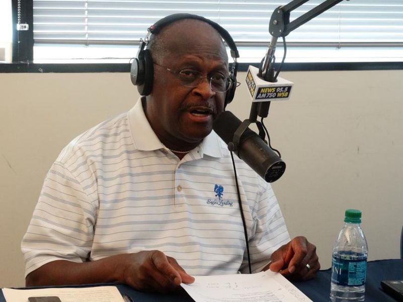 Herman Cain stepped down as a talk show host on News 95.5 and AM 750 WSB in 2018 but continued to do shows on his website since then.