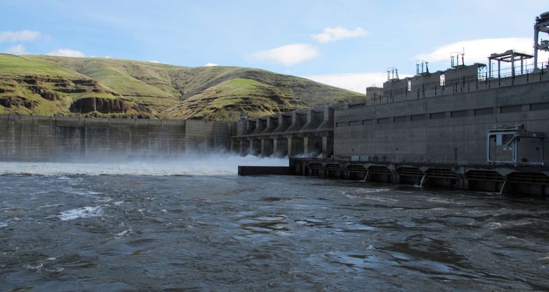 FILE - Water moves through a spillway of the Lower Granite Dam on the Snake River near Almota, Wash., April 11, 2018. The U.S. government on Tuesday, June 18, 2024, acknowledged for the first time the harms that the construction and operation of dams on the Columbia and Snake rivers in the Pacific Northwest have caused Native American tribes, issuing a report that details how the unprecedented structures devastated salmon runs, inundated villages and burial grounds, and continue to severely curtail the tribes' ability to exercise their treaty fishing rights. (AP Photo/Nicholas K. Geranios, File)