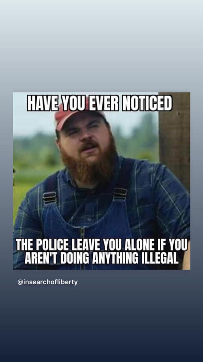 This is not the Facebook post, but this is the meme used on the officer's page.