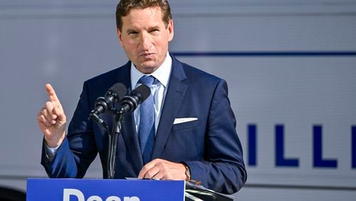 U.S. Rep. Dean Phillips (D-Minnesota) at a rally outside of the New Hampshire Statehouse last October. (Gaelen Morse/Getty Images/TNS)