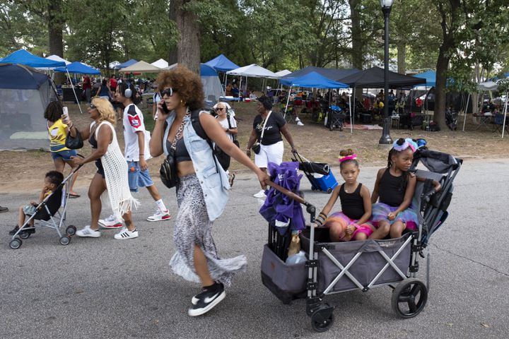 People gather at Grant Park for the 20th anniversary of the House In The Park music festival in Atlanta on Sunday, Sept. 1, 2024. (Ben Gray / Ben@BenGray.com)