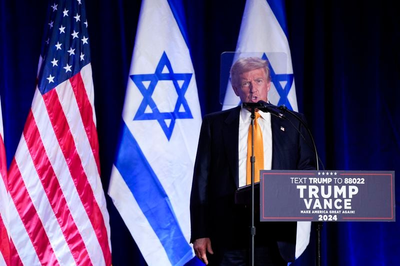 Republican presidential candidate former President Donald Trump speaks during a "Fighting Anti-Semitism in America" event, Thursday, Sept. 19 2024, in Washington. (AP Photo/Evan Vucci)