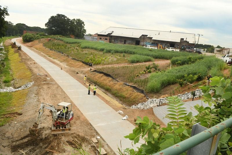 Here is construction at the Below Grade Crossing at Murphy Avenue on the Atlanta Beltline’s Westside Trail on Aug. 2, 2017, while the area is still under construction. CONTRIBUTED BY REBECCA BREYER