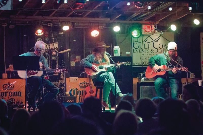 The legendary state-line Flora-Bama Lounge on the Gulf Coast tones down its party vibe for 11 days in November to serve as the headquarters of the Frank Brown International Songwriters' Festival.
(Courtesy of Alabama Tourism Dept)