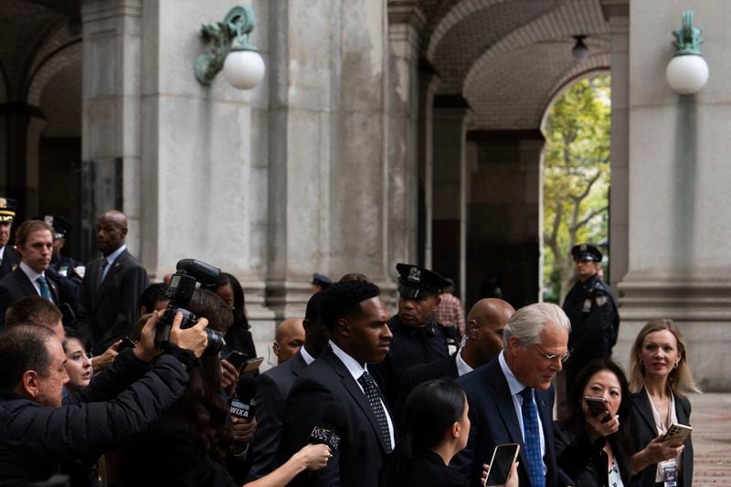 Bruce Altman films an episode of Law & Order, Friday, Sept. 27, 2024, in New York. (AP Photo/Julia Demaree Nikhinson)