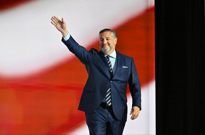 U.S. Sen. Ted Cruz, R-Texas, addresses delegates on the second day of the Republican National Convention in Milwaukee.