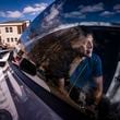 Carlos Sandoval-Smith, who detailed his encounters with an Albuquerque police officer and a law firm implicated in a DWI corruption probe, poses in Albuquerque, N.M., Thursday, Feb. 23, 2024. (Chancey Bush/The Albuquerque Journal via AP)