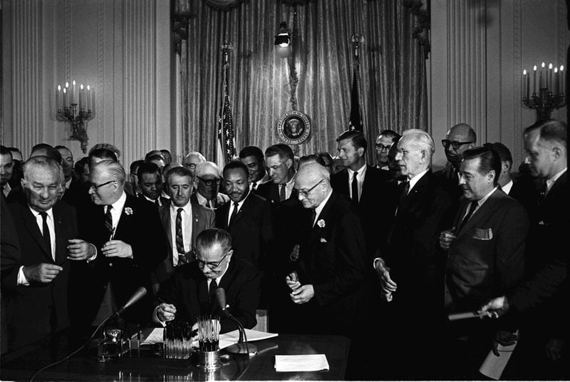 Another important moment for Martin Luther King, Jr. in 1964 was being present when President Johnson signed the Civil Rights Act on July 2.