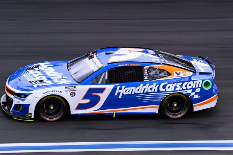 Justin Allgaier drives through Turn 4 during a NASCAR Cup Series auto race at Charlotte Motor Speedway, Sunday, May 26, 2024, in Concord, N.C. (AP Photo/Matt Kelley)
