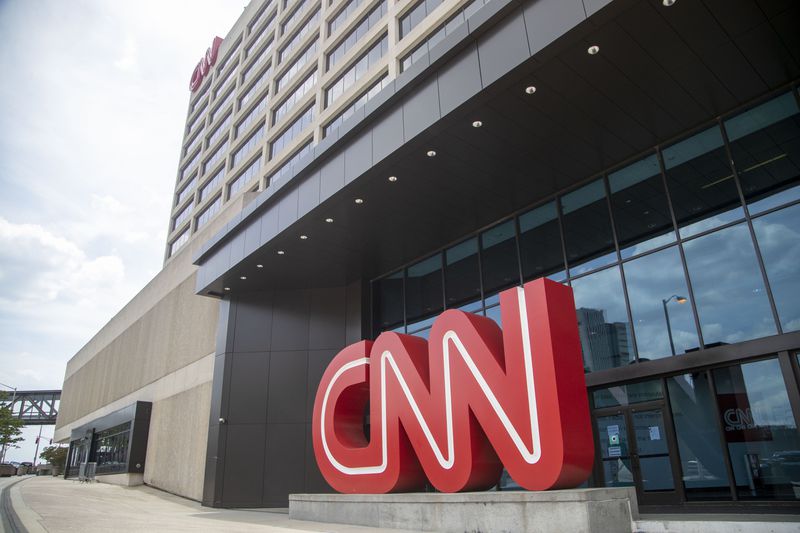 05/17/2021 — Atlanta, Georgia — The exterior of the CNN Center building located at  Atlanta , Monday, May 17, 2021. (Alyssa Pointer / Alyssa.Pointer@ajc.com)