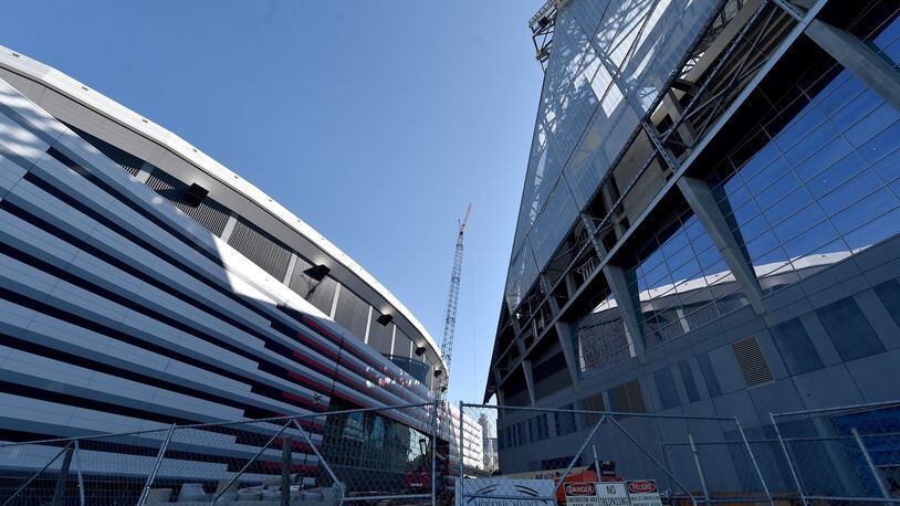 Construction on Mercedes-Benz Stadium nears completion (PICS