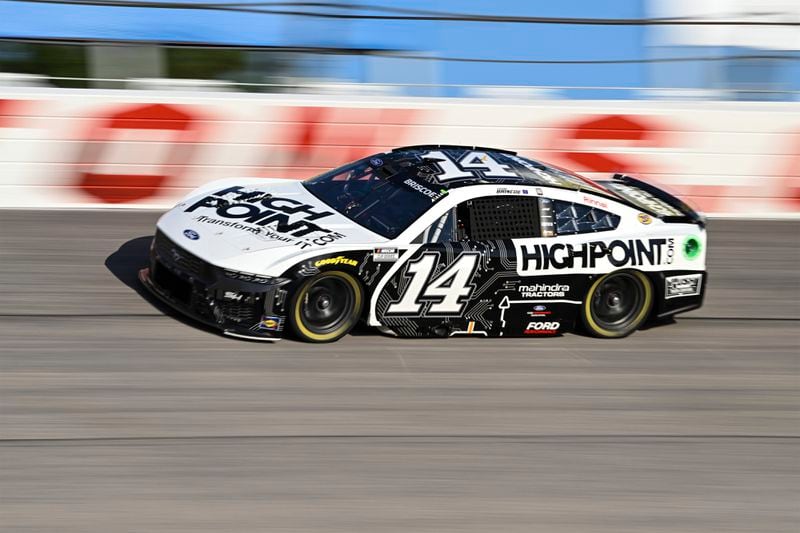 Chase Briscoe steers through Turn 1 during a NASCAR Cup Series auto race at Darlington Raceway, Sunday, Sept. 1, 2024, in Darlington, S.C. (AP Photo/Matt Kelley)