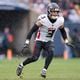 FILE - Atlanta Falcons safety Jessie Bates III (3) follows the play during the second half of an NFL football game against the Chicago Bears, Sunday, Dec. 31, 2023, in Chicago. (AP Photo/Kamil Krzaczynski, File)