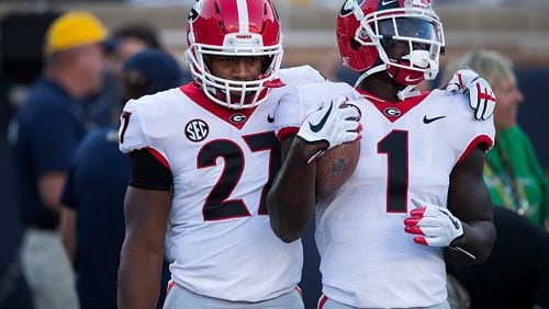 Georgia running backs Nick Chubb (left) and Sony Michel.