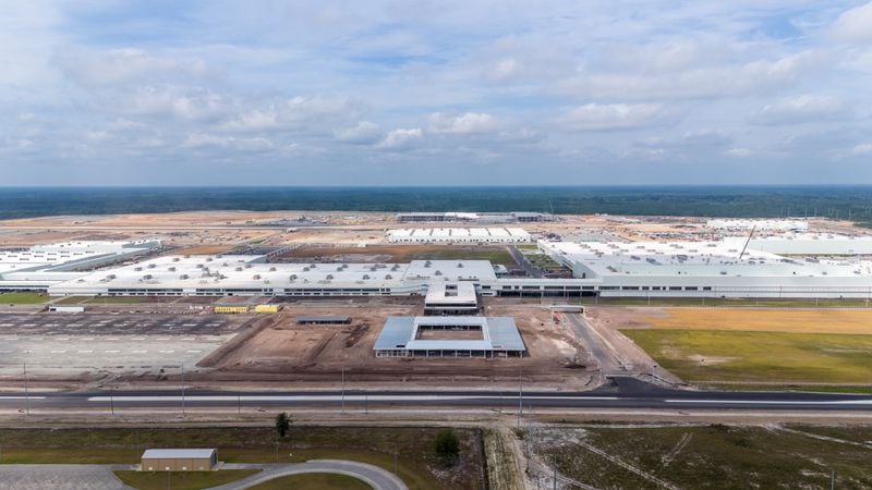 This aerial photo shows Hyundai Motor Group's electric vehicle factory in Bryan County during the summer of 2024 as construction neared its completion.