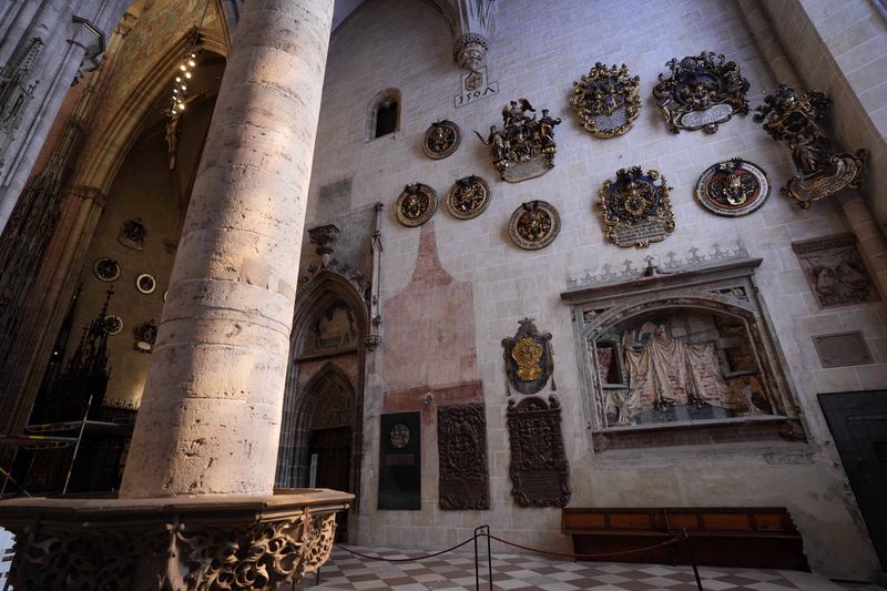 Interior view of Ulmer Münster, the world's tallest church, in Ulm, Germany, Wednesday, Sept. 18, 2024. (AP Photo/Matthias Schrader)