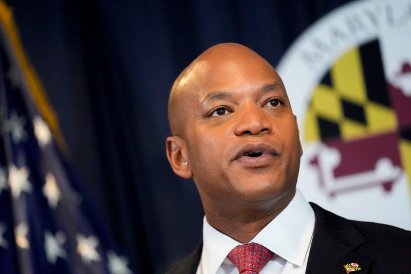 Maryland Gov. Wes Moore speaks during a press conference announcing a lawsuit seeking damages from the owners and managers of the Dali cargo ship that crashed into the Francis Key Scott Bridge, Tuesday, Sept. 24, 2024, in Baltimore. (AP Photo/Stephanie Scarbrough)