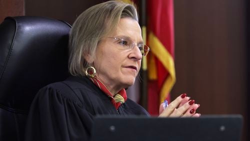 Cobb County Superior Court Judge Ann Harris speaks during a lawsuit hearing in the Cobb Board of Commissioners redistricting case on Monday, November 20, 2023 at Cobb County Superior Court. (Natrice Miller/ Natrice.miller@ajc.com)