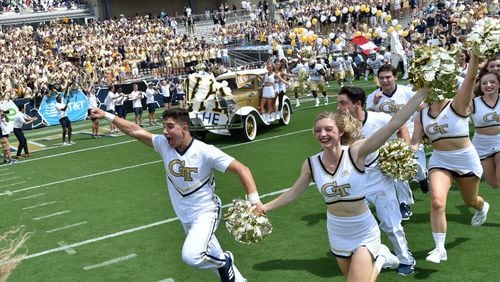 The collective, named Jackets for Atlanthropy, was launched in May by Bo Stapler, a Tech alumnus (2005) and self-described Jackets diehard fan. Its aim is to provide honoraria to Tech athletes for taking part in charitable activities. (HYOSUB SHIN / HSHIN@AJC.COM)