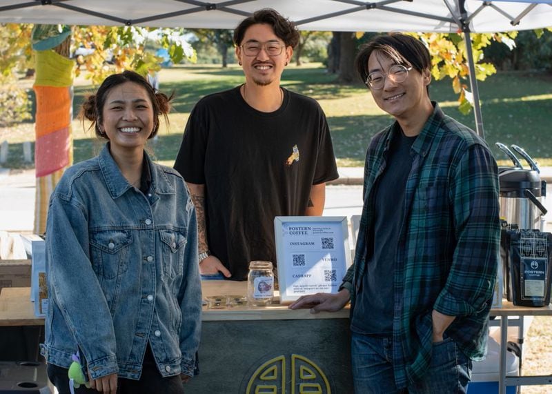 Yi Cheng (from left), Joshua Owh and Andrew Lee are behind Postern Coffee, which will be part of the Minhwa Distilling tasting room. / Courtesy of Postern Coffee