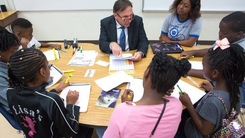 Fulton County Schools Superintendent Mike Looney, shown in this file photo from 2019, has high hopes for a $90 million literacy program that will train thousands of teachers and staff in the science of reading. Looney also will undergo hours of professional development as part of the program. CASEY SYKES/AJC FILE PHOTO