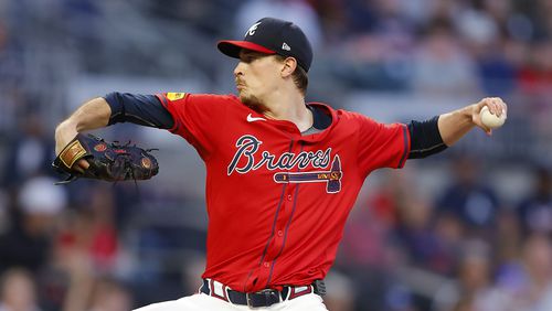 Max Fried of the Atlanta Braves pitches during the first inning against the Kansas City Royals at Truist Park on Friday, Sept. 27, 2024, in Atlanta. (Todd Kirkland/Getty Images/TNS)