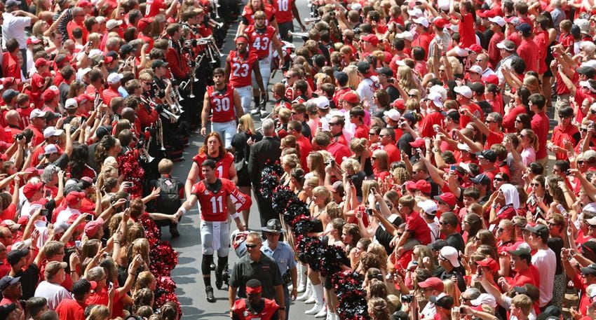 UGA fans gather before the game