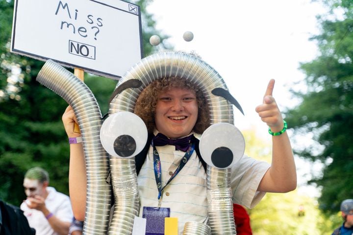 Thousands lined up along Peachtree Street Saturday morning for the annual Dragon Con parade.