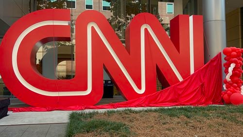 The CNN logo at CNN Center for 25 years was moved from CNN Center to the Midtown campus and unveiled on Sept. 24, 2024. CONTRIBUTED