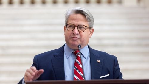 Gabriel Sterling, chief operating officer for the Georgia Secretary of State’s office, speaks at a press conference about election security at the Capitol in Atlanta on Wednesday, November 1, 2023. (Arvin Temkar/arvin.temkar@ajc.com)