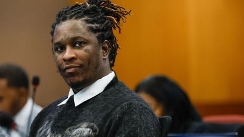 Atlanta Rapper Young Thug is seen moments before the start of the second week of his trial at Fulton County Superior Court on Monday, Dec. 4, 2023.
Miguel Martinez /miguel.martinezjimenez@ajc.com