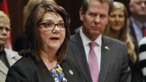 Georgia Gov. Brian Kemp’s new sexual harassment policy adds responsibilities to the small office of Inspector General Deborah Wallace (left). But Kemp said Wednesday there are no immediate plans to bolster the IG’s budget. BOB ANDRES / BANDRES@AJC.COM