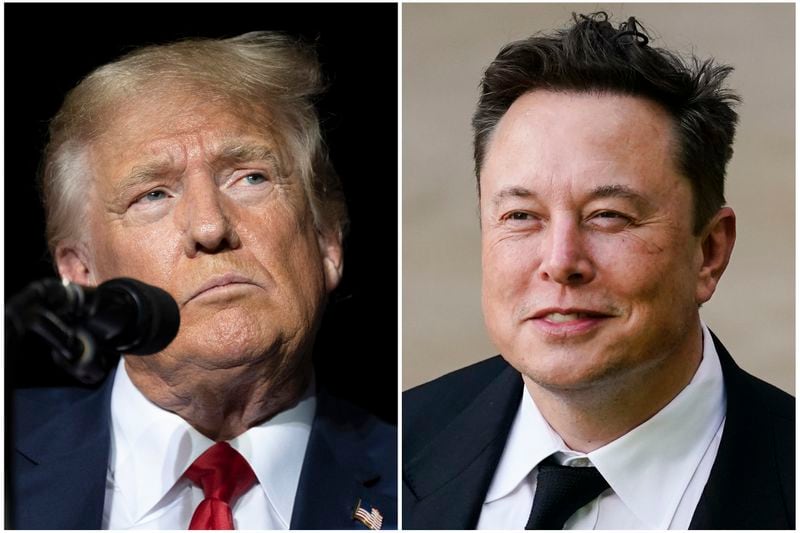 Former President Donald Trump (left) and Elon Musk (right).