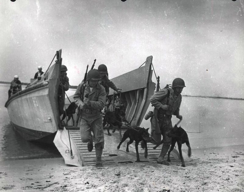 U.S. Marines practicing amphibious assault training at Camp Lejeune, North Carolina. The sandy beaches were an attraction when the Navy purchased land for the base to train Marines during World War II. The base for decades has been the home of readiness training for Marines. U.S. MARINE ARCHIVES