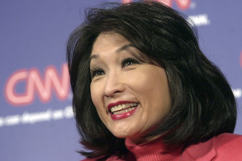 FILE- -Television journalist Connie Chung smiles during a news conference, Wednesday, Jan. 23, 2002, in New York, where it was announced that she will move from ABC News to CNN to be the anchor of a nightly news show. (AP Photo/Suzanne Plunkett, File)